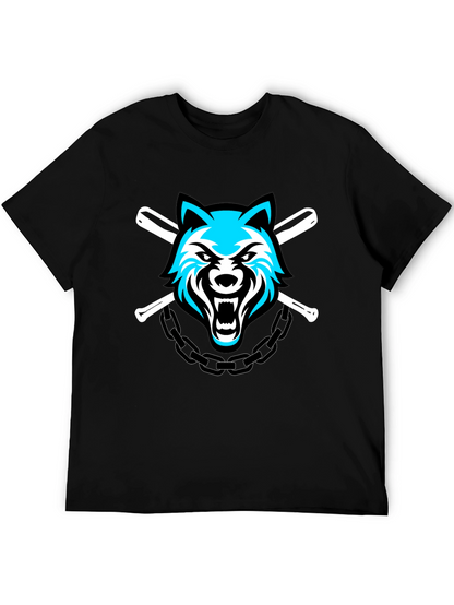 Wolf Baseball Team T-Shirt - Black
