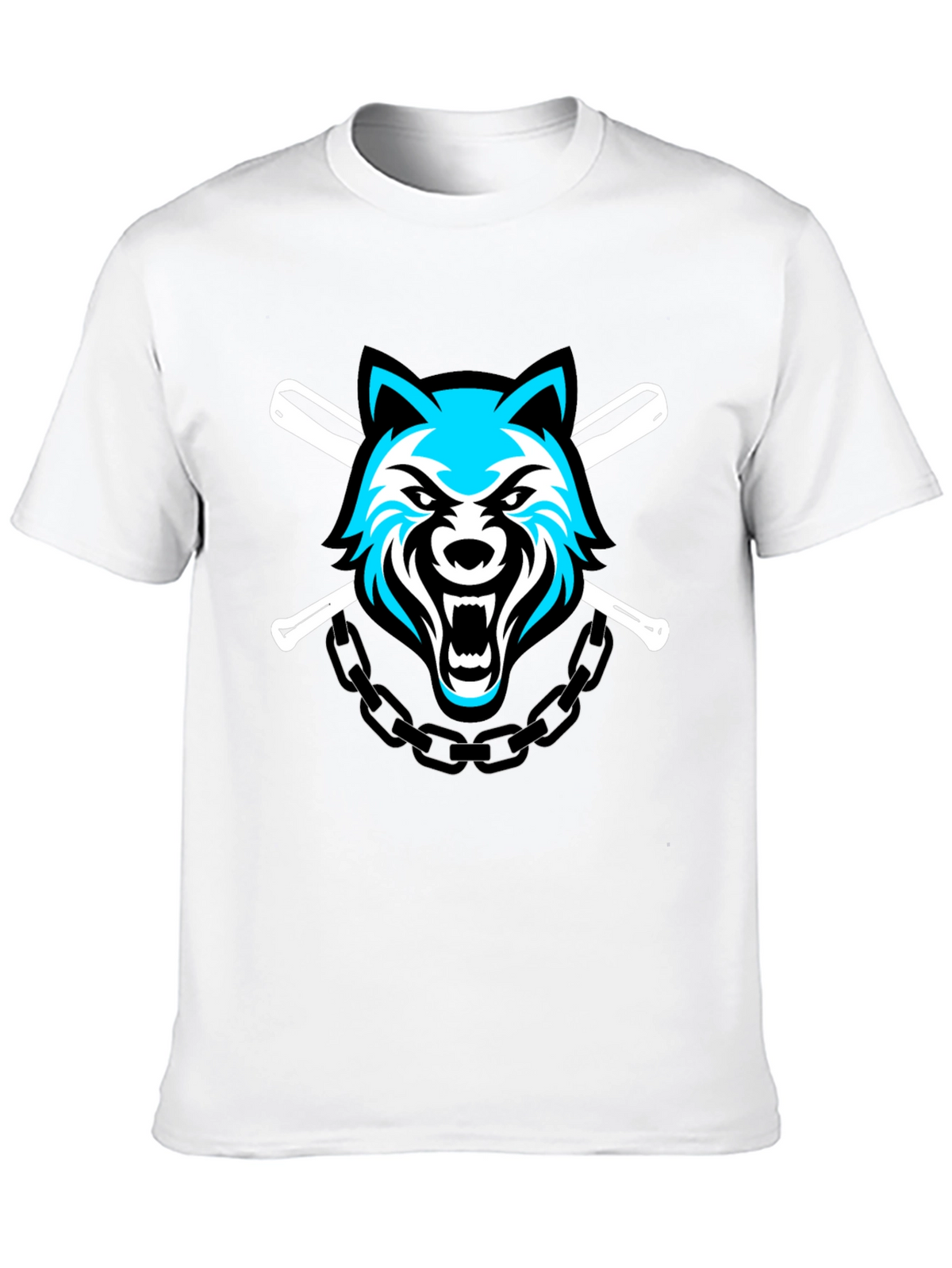 Wolf Baseball Team T-Shirt - Black