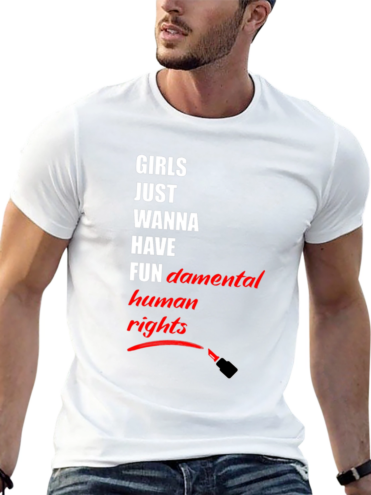 Feminist T-Shirt: Girls Just Wanna Have Human Rights