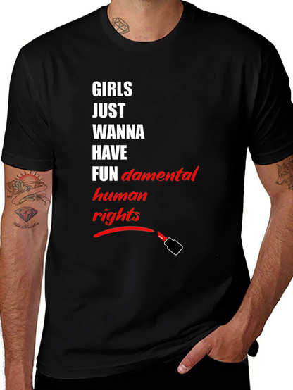 Feminist T-Shirt: Girls Just Wanna Have Human Rights