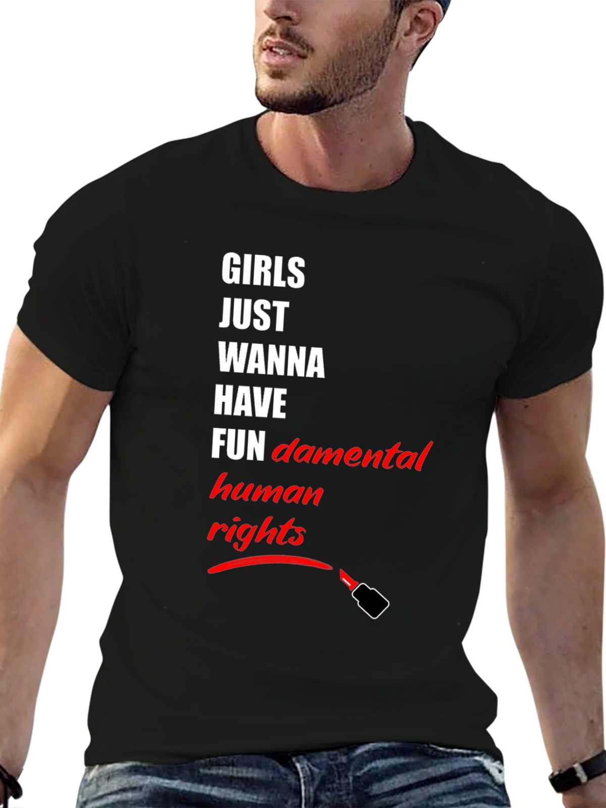 Feminist T-Shirt: Girls Just Wanna Have Human Rights