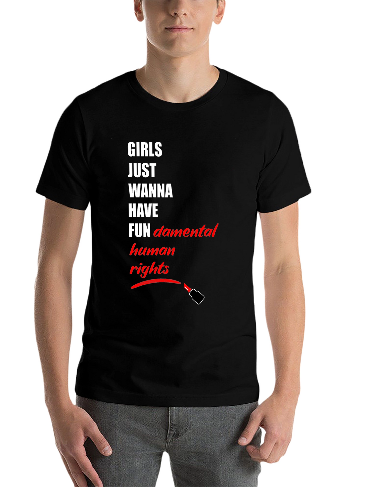 Feminist T-Shirt: Girls Just Wanna Have Human Rights