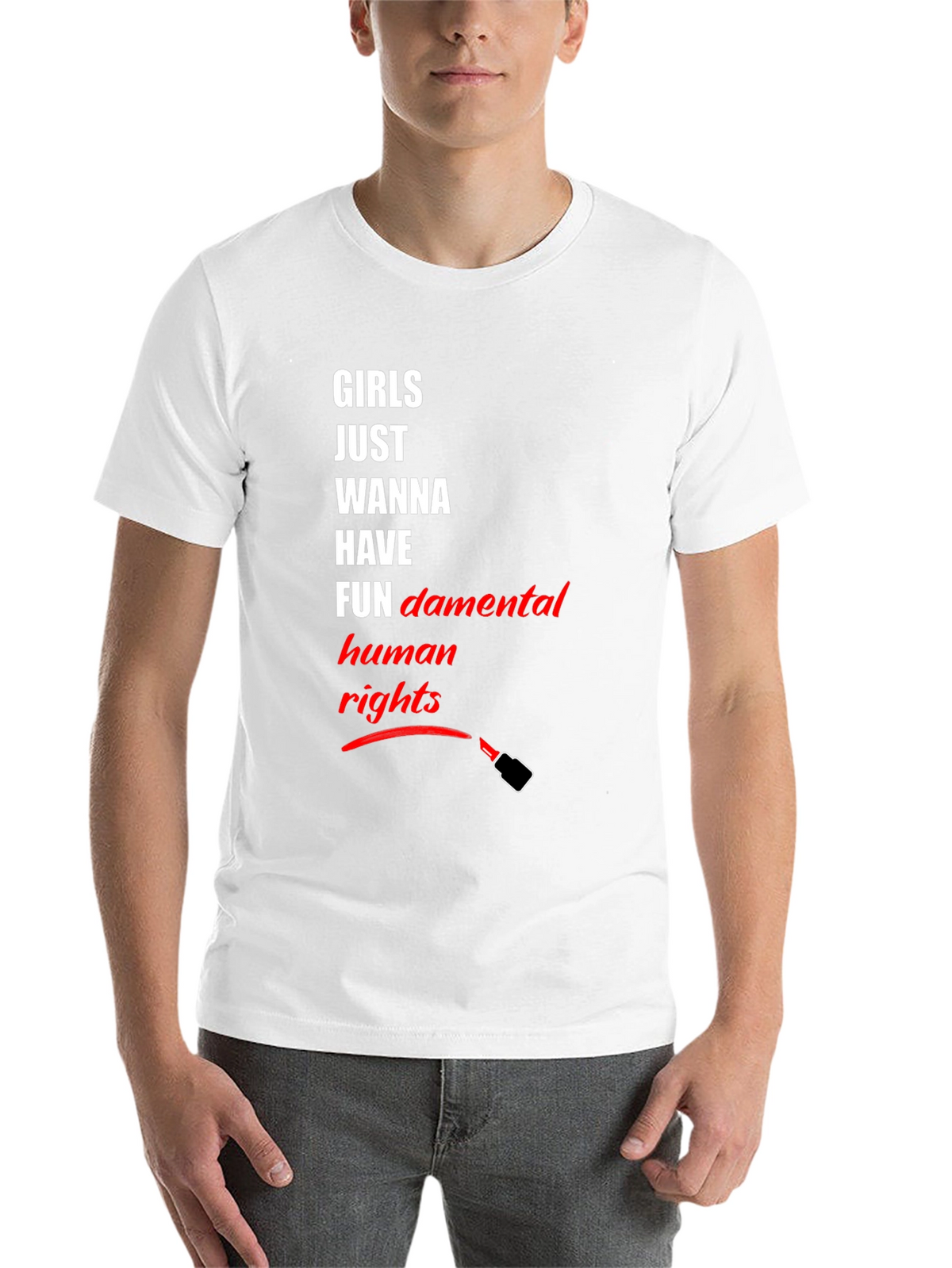 Feminist T-Shirt: Girls Just Wanna Have Human Rights