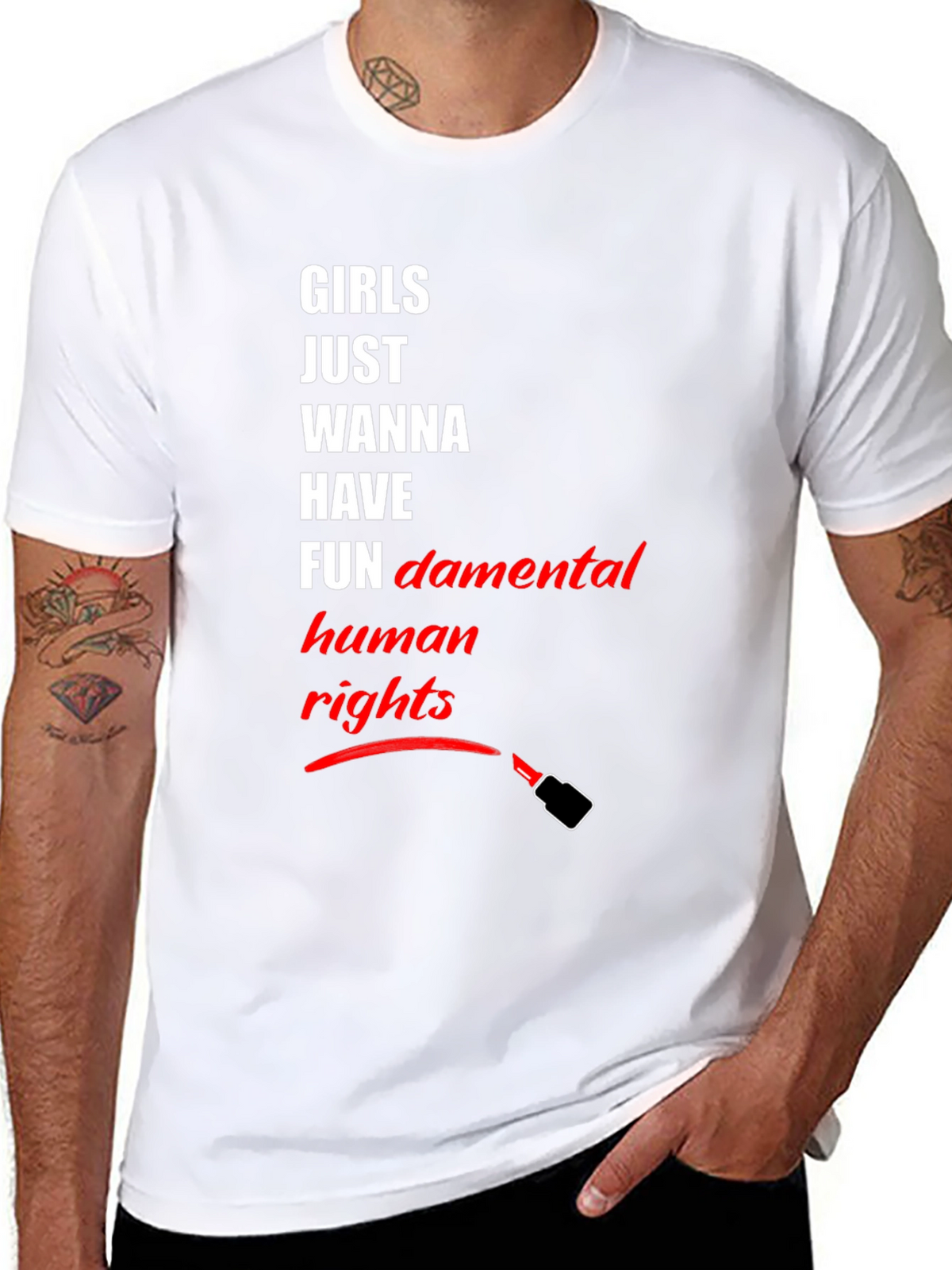 Feminist T-Shirt: Girls Just Wanna Have Human Rights