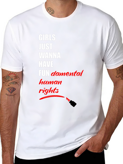 Feminist T-Shirt: Girls Just Wanna Have Human Rights