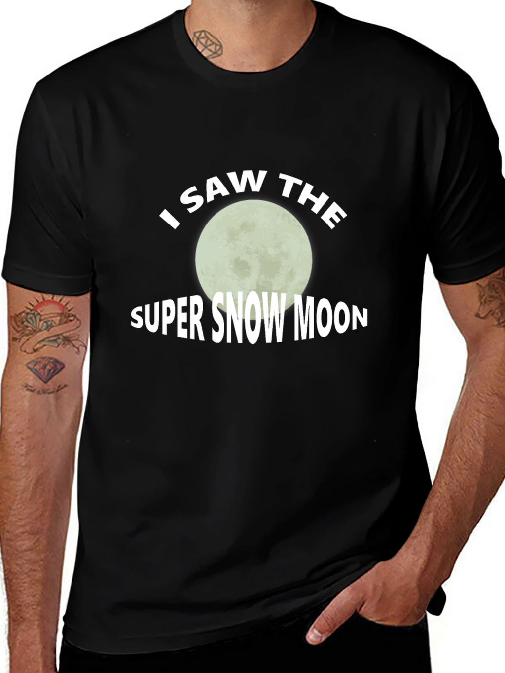 I Saw The Super Snow Moon Graphic Tee