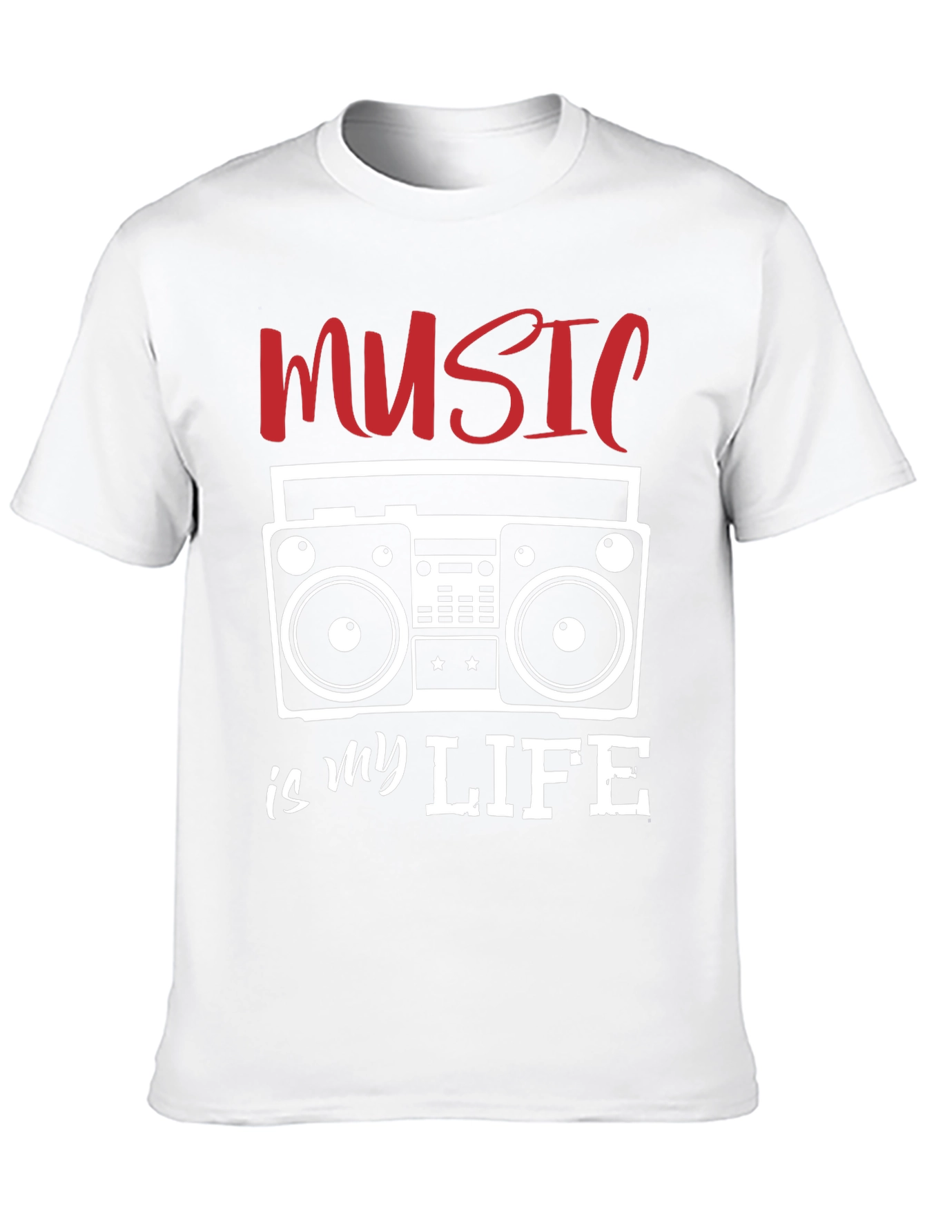 Music is My Life T-Shirt - Retro Boombox Design