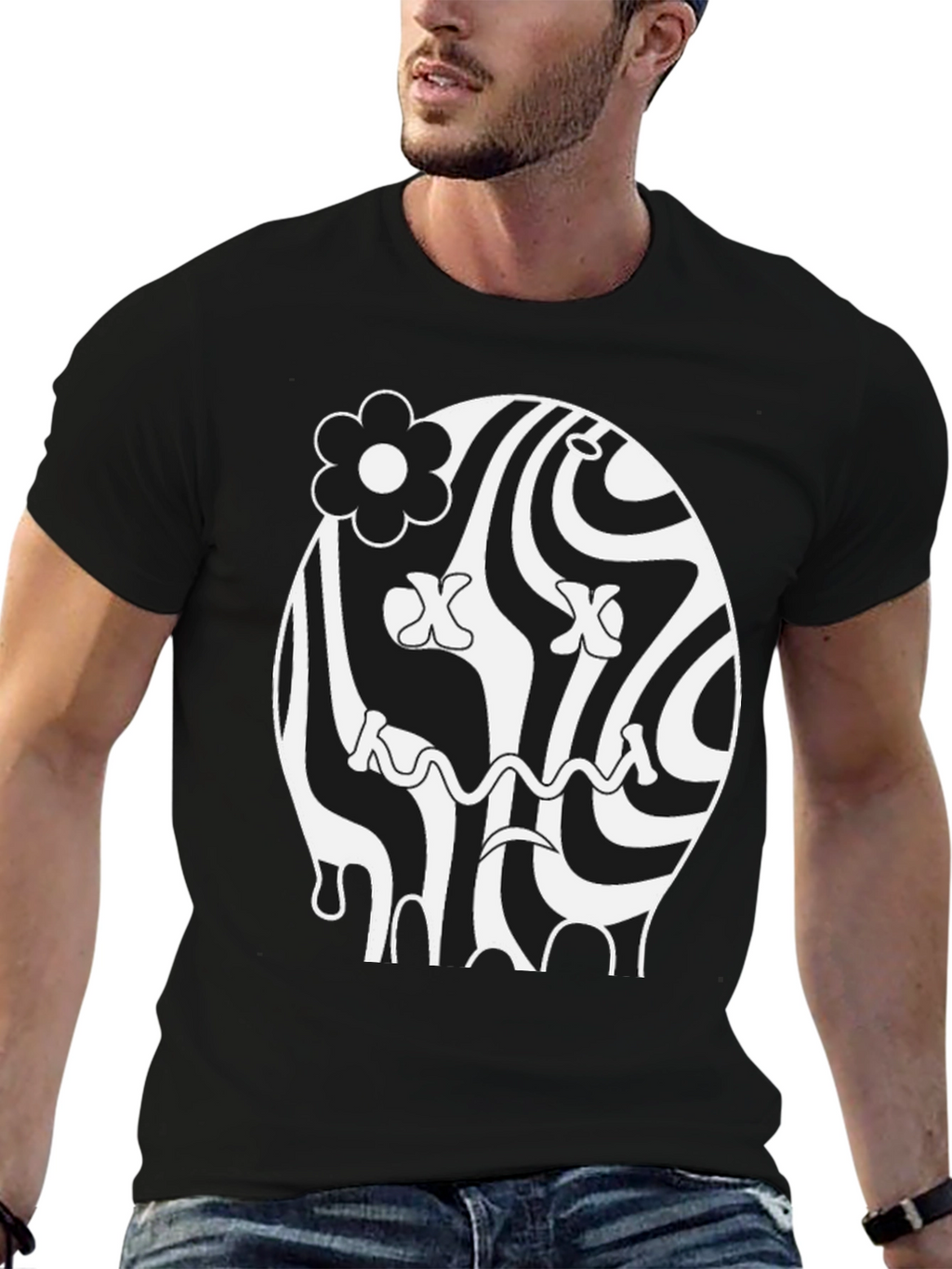 Groovy Black Graphic Tee