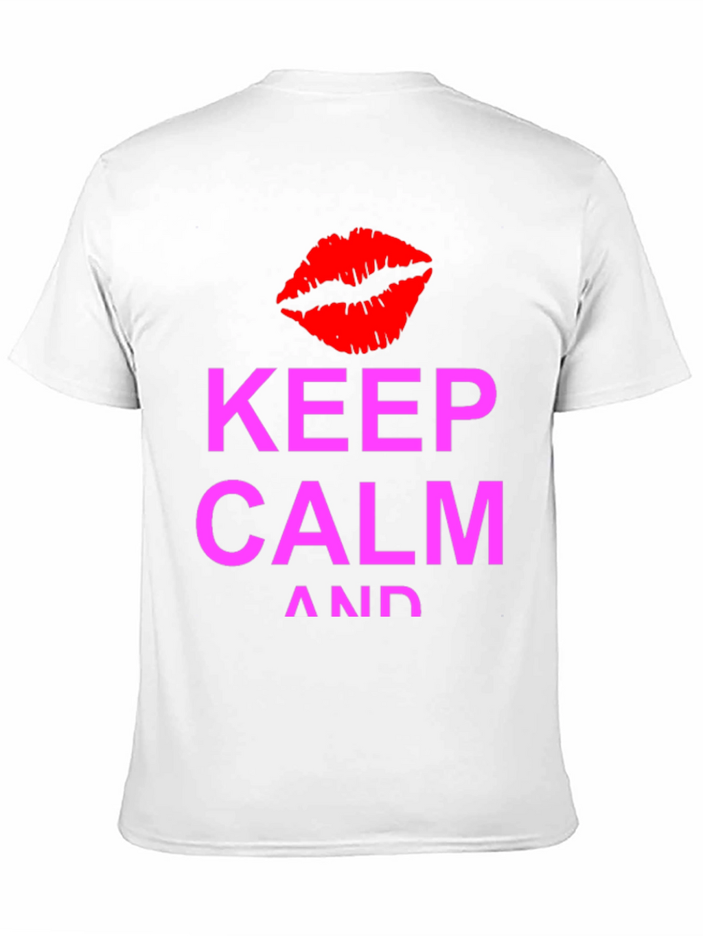 Keep Calm Kiss Graphic Tee - Black Casual T-Shirt