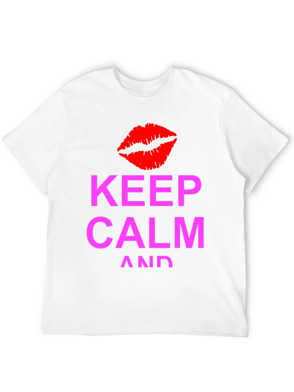 Keep Calm Kiss Graphic Tee - Black Casual T-Shirt