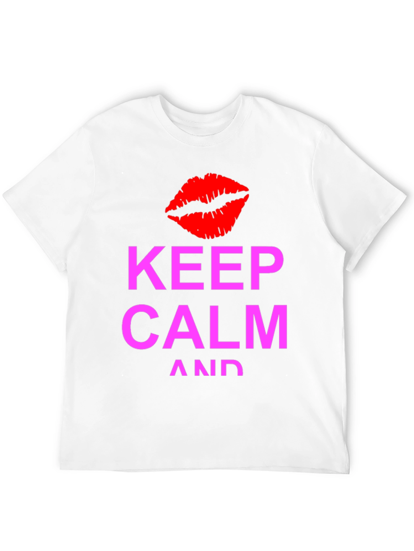Keep Calm Kiss Graphic Tee - Black Casual T-Shirt