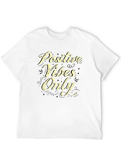 Positive Vibes Only Graphic T-Shirt - Casual Black Tee
