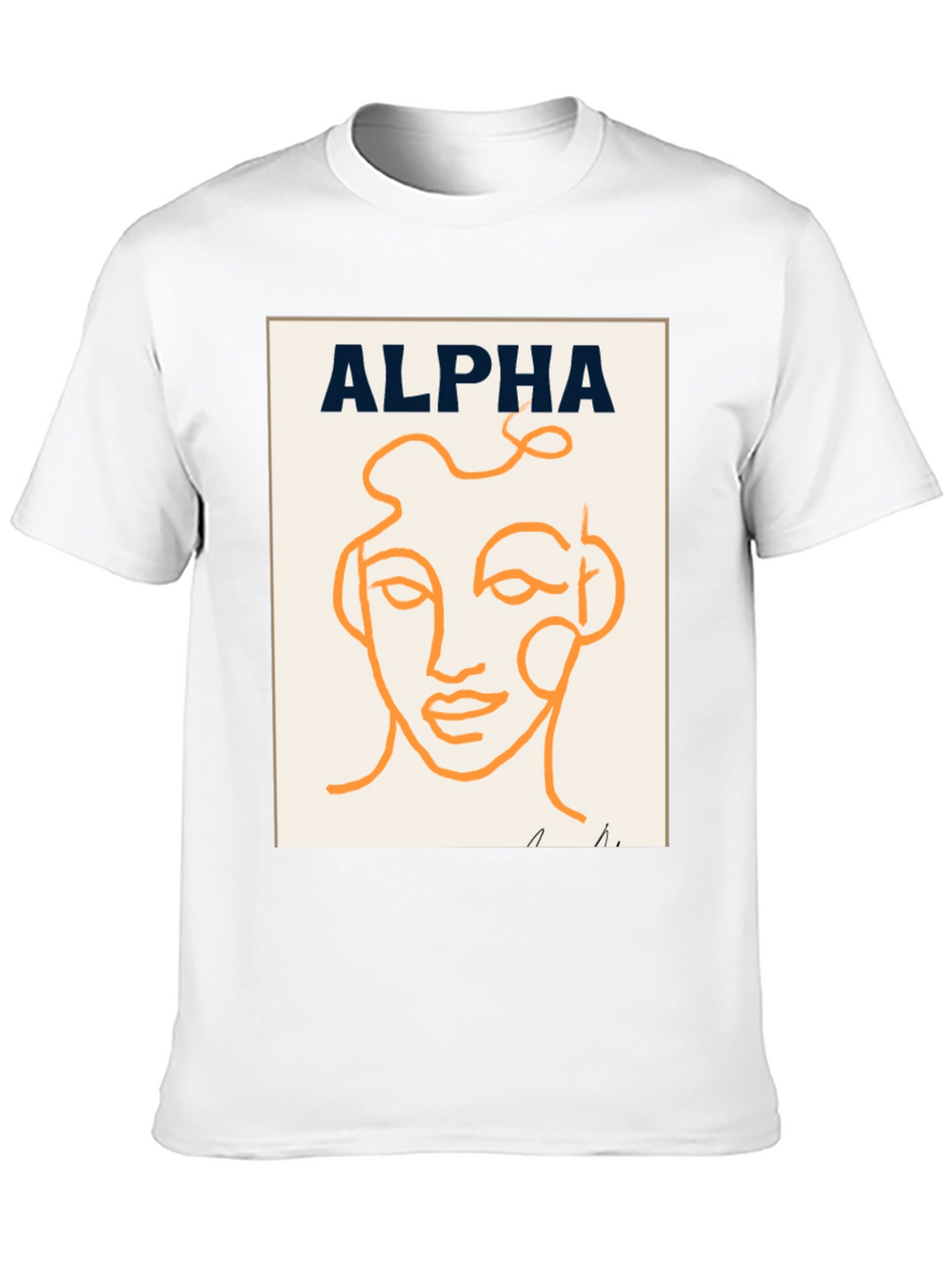 Alpha Abstract Face Graphic Tee - Modern Art T-Shirt