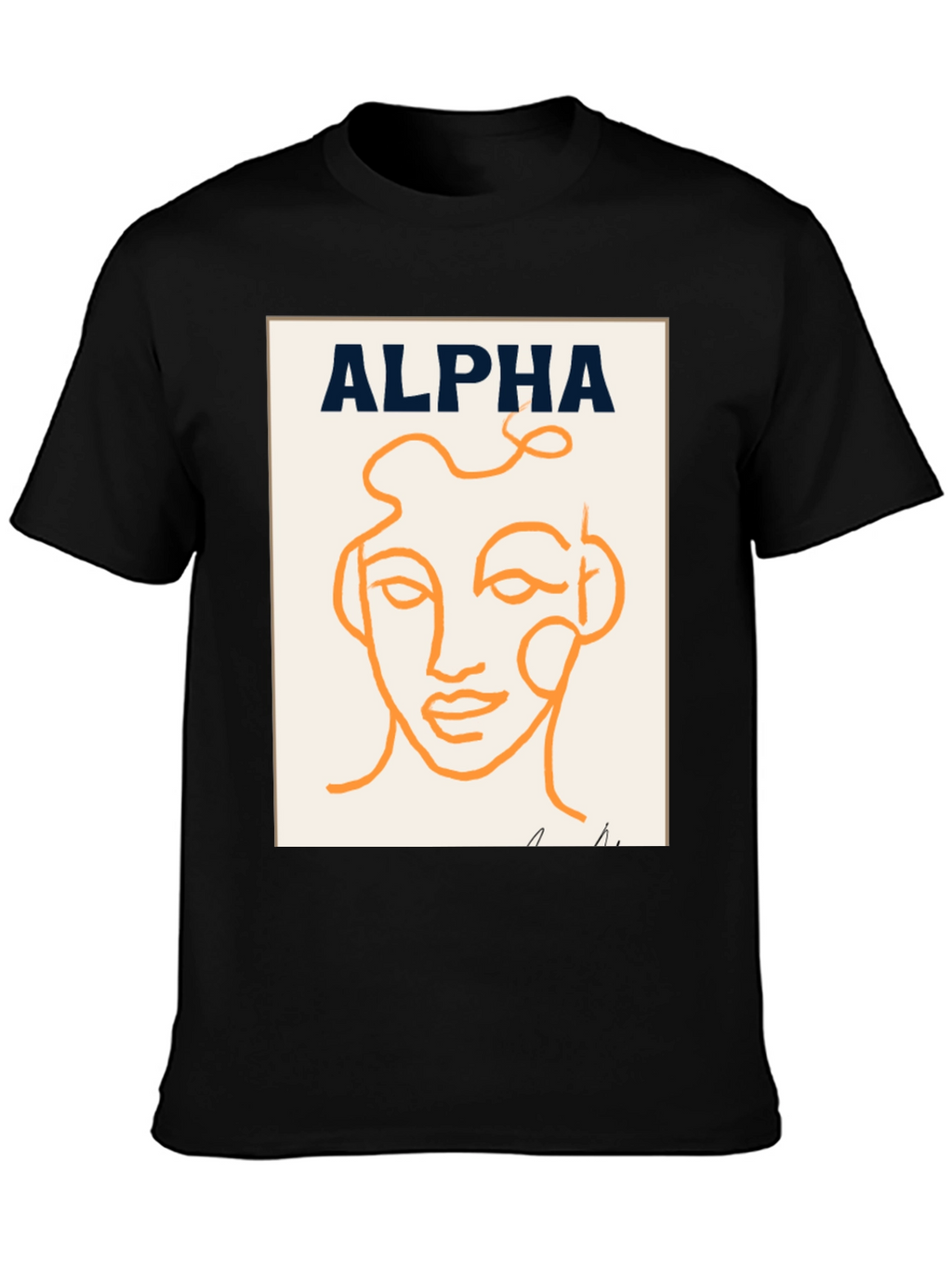 Alpha Abstract Face Graphic Tee - Modern Art T-Shirt