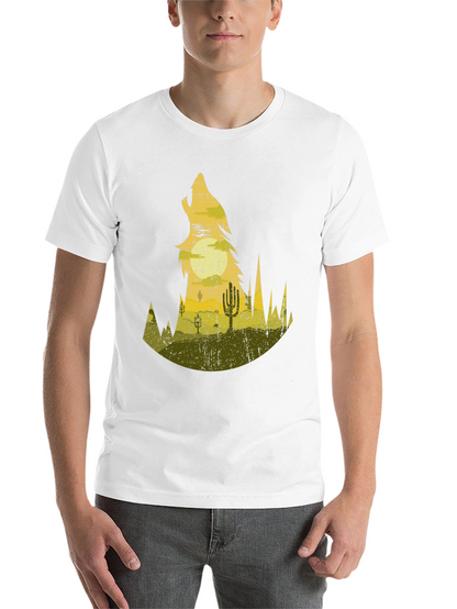 Wolf Desert Scene Graphic Tee