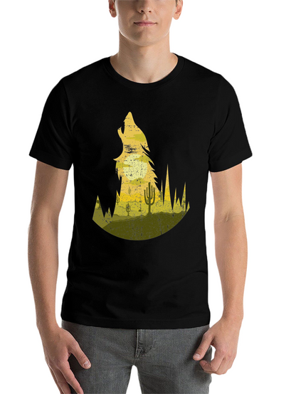Wolf Desert Scene Graphic Tee
