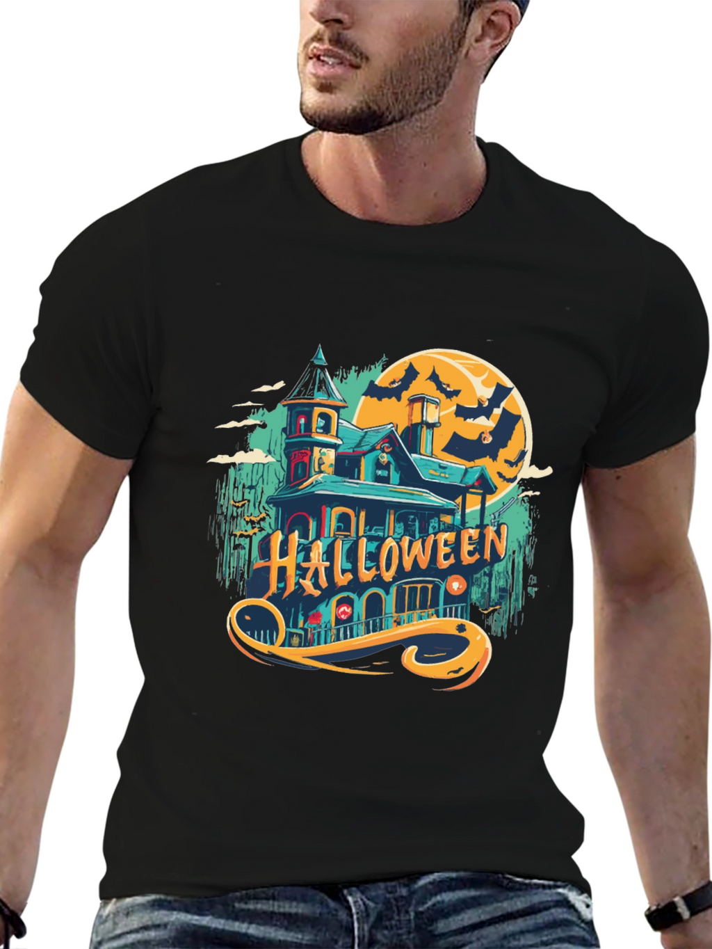 Halloween Spooky House Graphic Tee