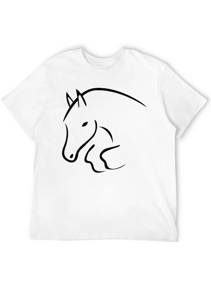 Black Horse Outline Graphic Tee - Mens