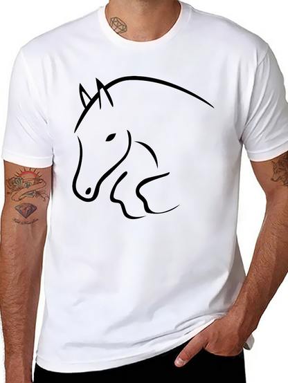 Black Horse Outline Graphic Tee - Mens