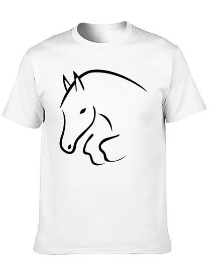 Black Horse Outline Graphic Tee - Mens
