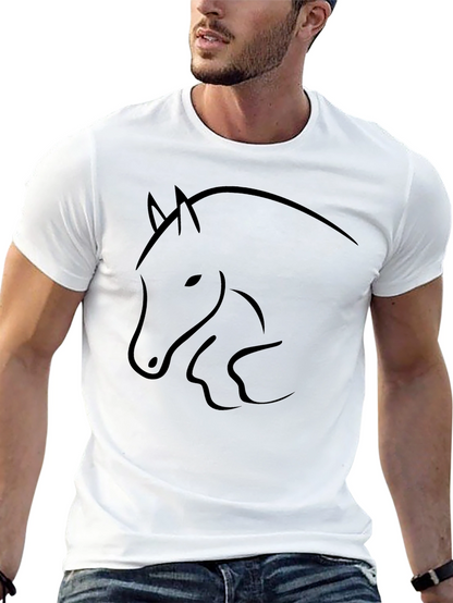 Black Horse Outline Graphic Tee - Mens
