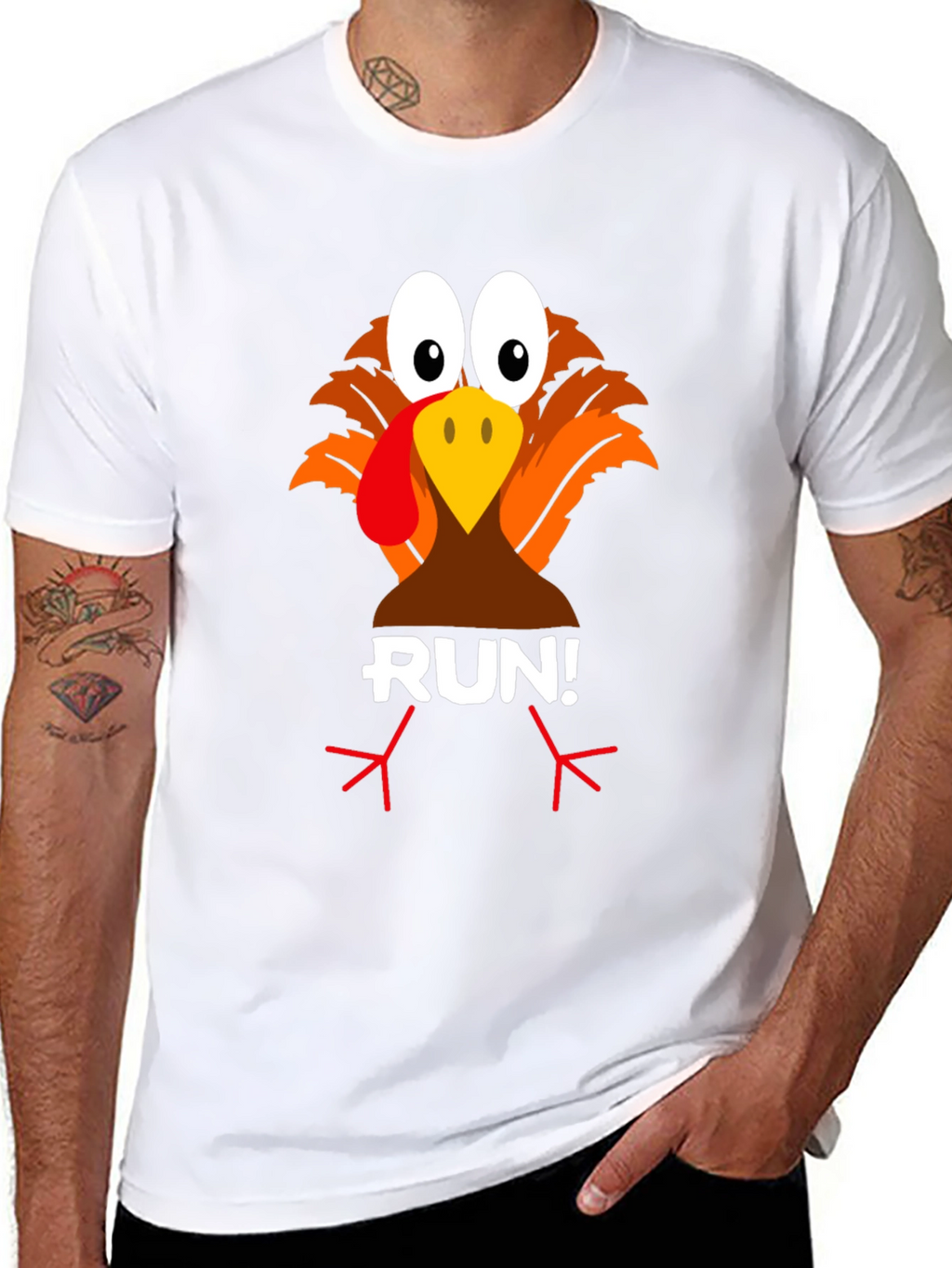 Turkey Run! Graphic Tee - Thanksgiving Fun