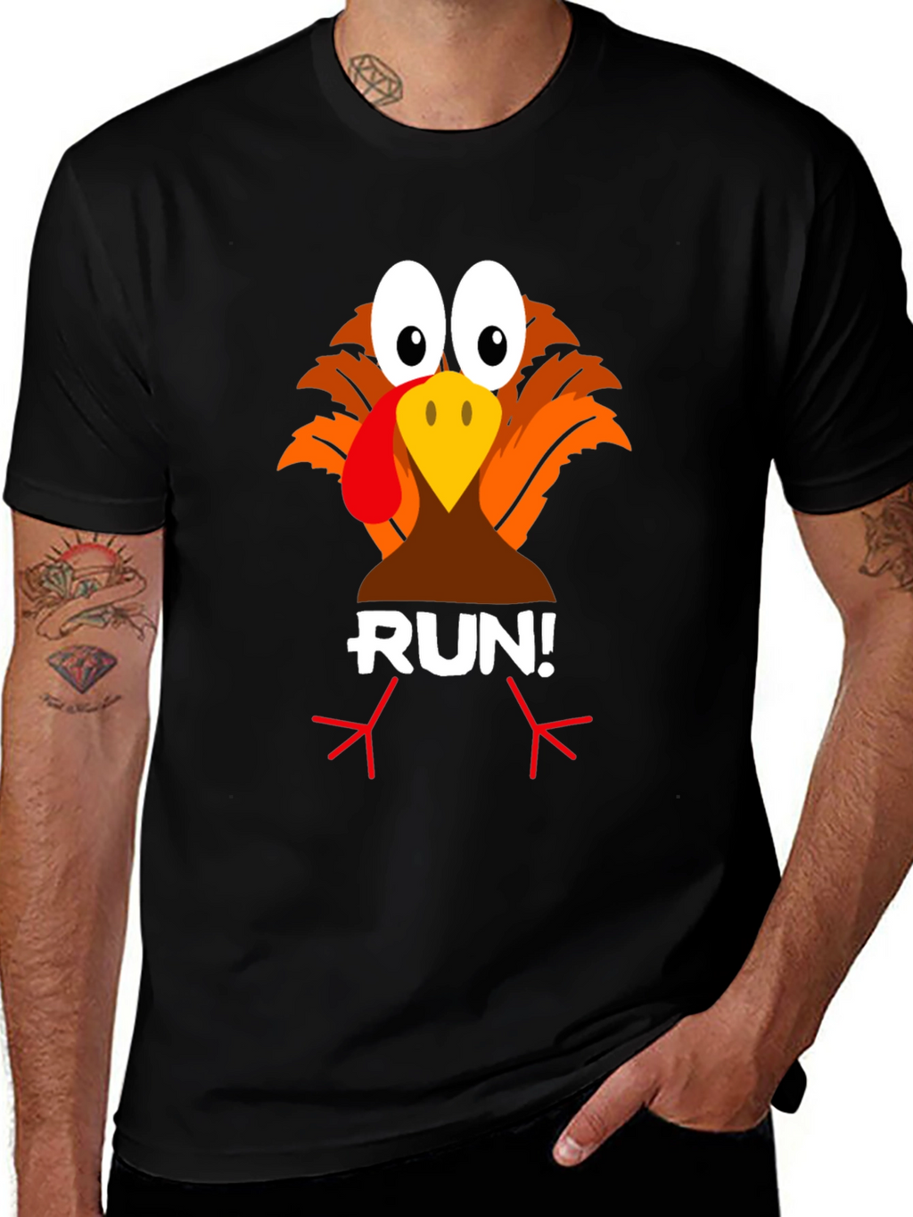 Turkey Run! Graphic Tee - Thanksgiving Fun