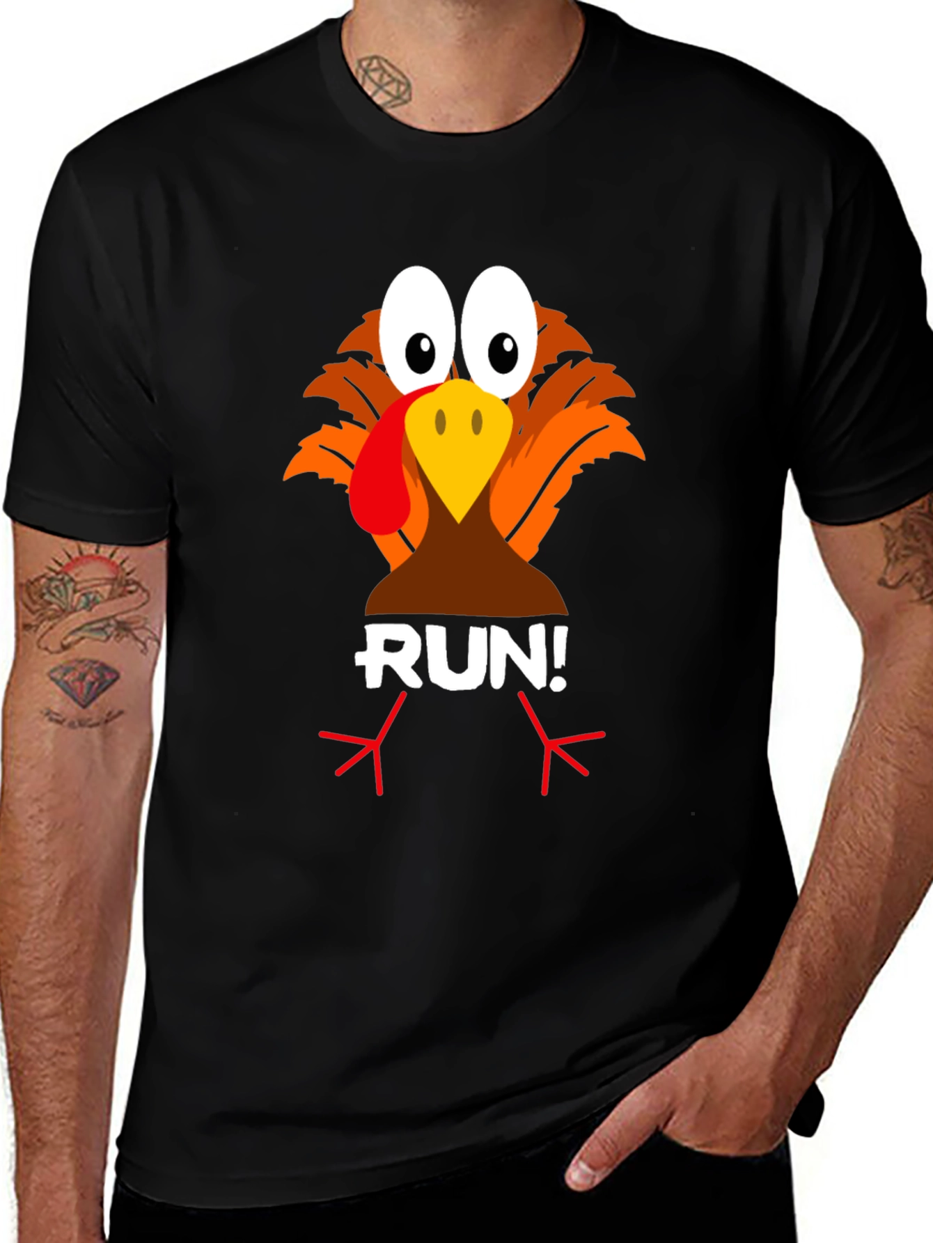Turkey Run! Graphic Tee - Thanksgiving Fun