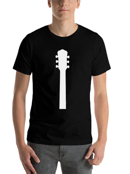 Guitar Headstock T-Shirt - Musicians Black Tee