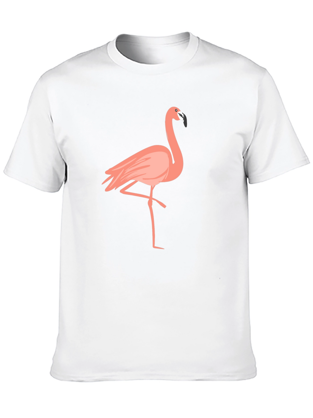 Flamingo Graphic Tee - Black Cotton T-Shirt