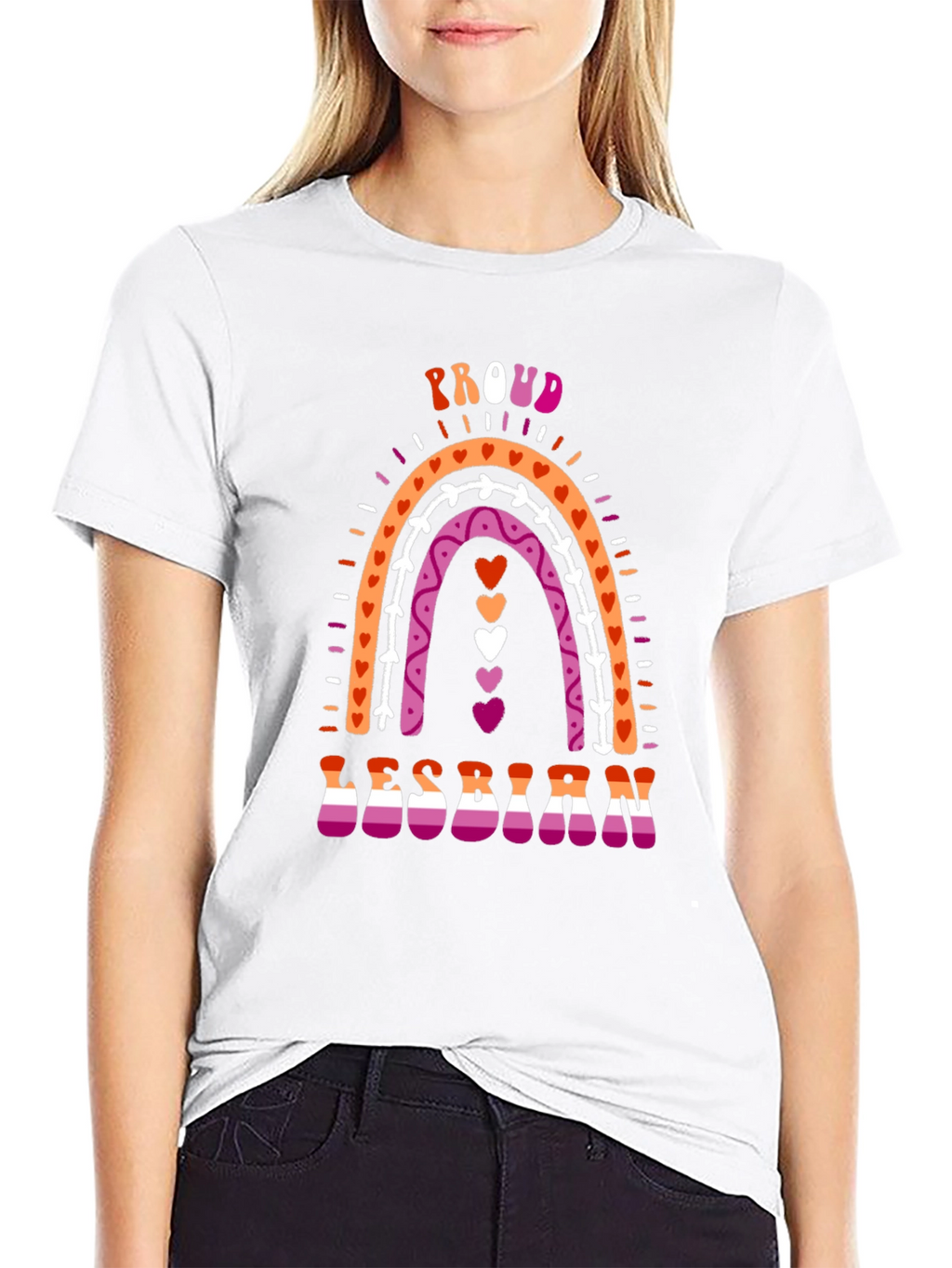 Proud Lesbian Rainbow Graphic T-Shirt