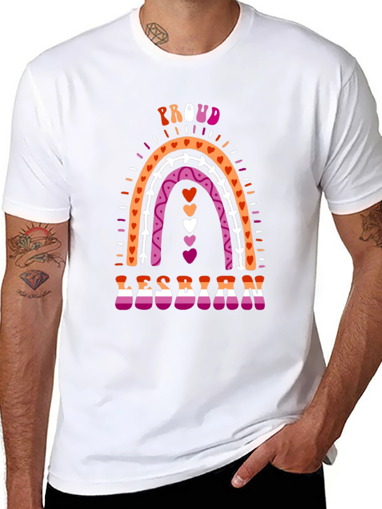 Proud Lesbian Rainbow Graphic T-Shirt
