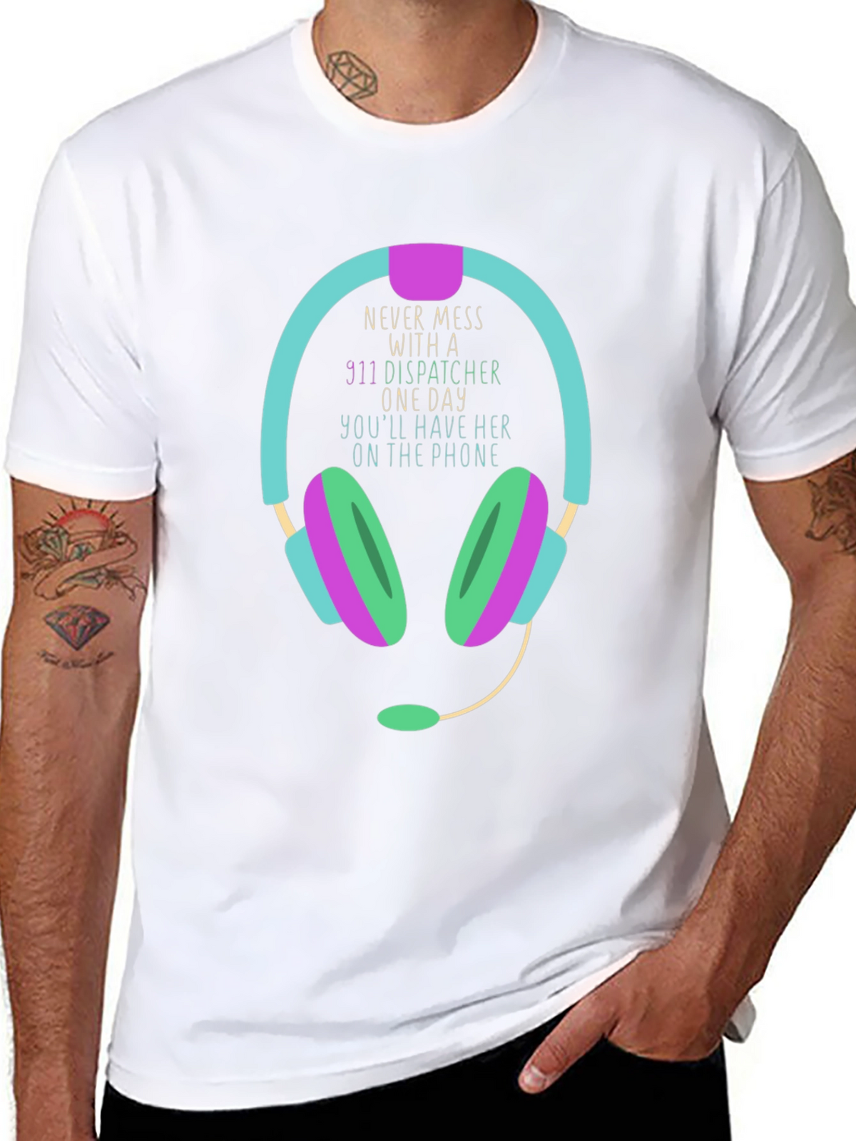911 Dispatcher T-Shirt Never Mess