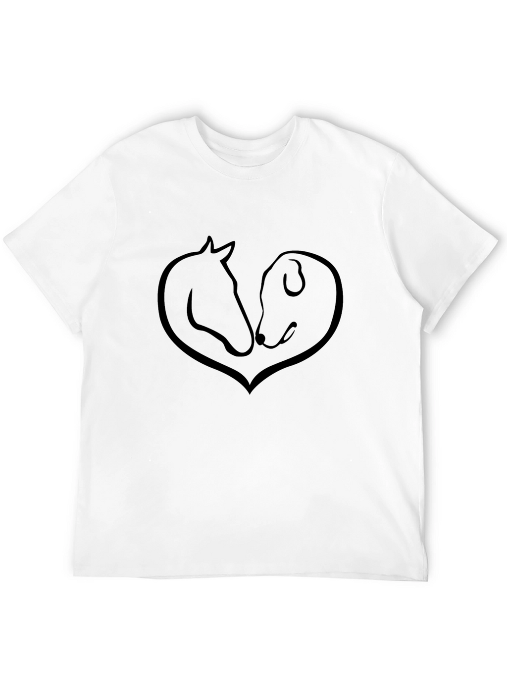 Dog and Horse Heart T-Shirt - Black