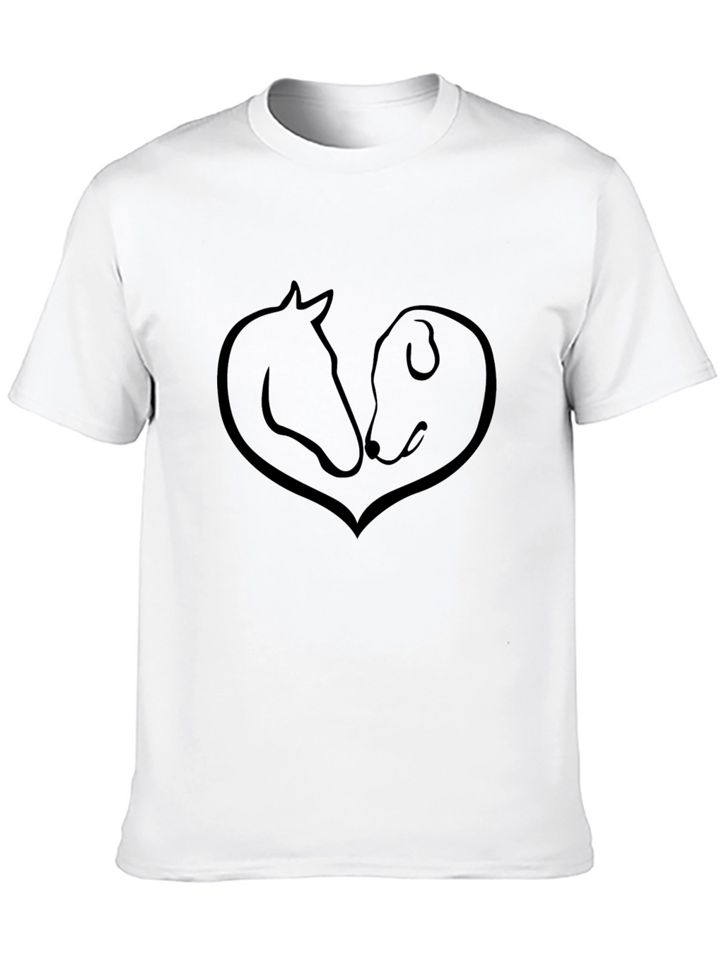 Dog and Horse Heart T-Shirt - Black