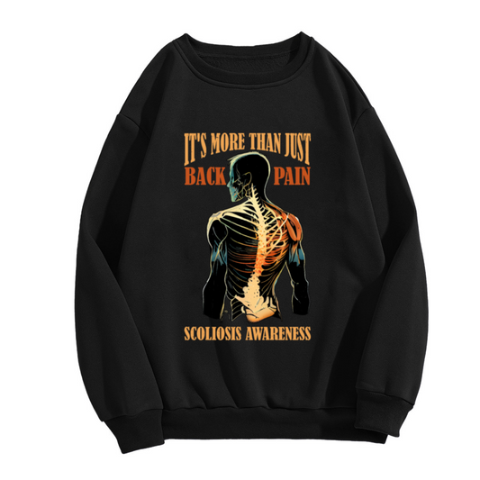 Scoliosis Awareness Crewneck Sweatshirt - 'It's More Than Just Back Pain' Design