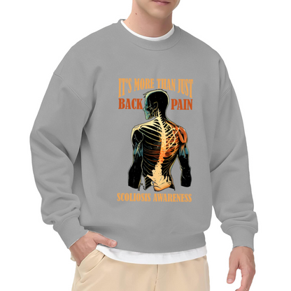 Scoliosis Awareness Crewneck Sweatshirt - 'It's More Than Just Back Pain' Design