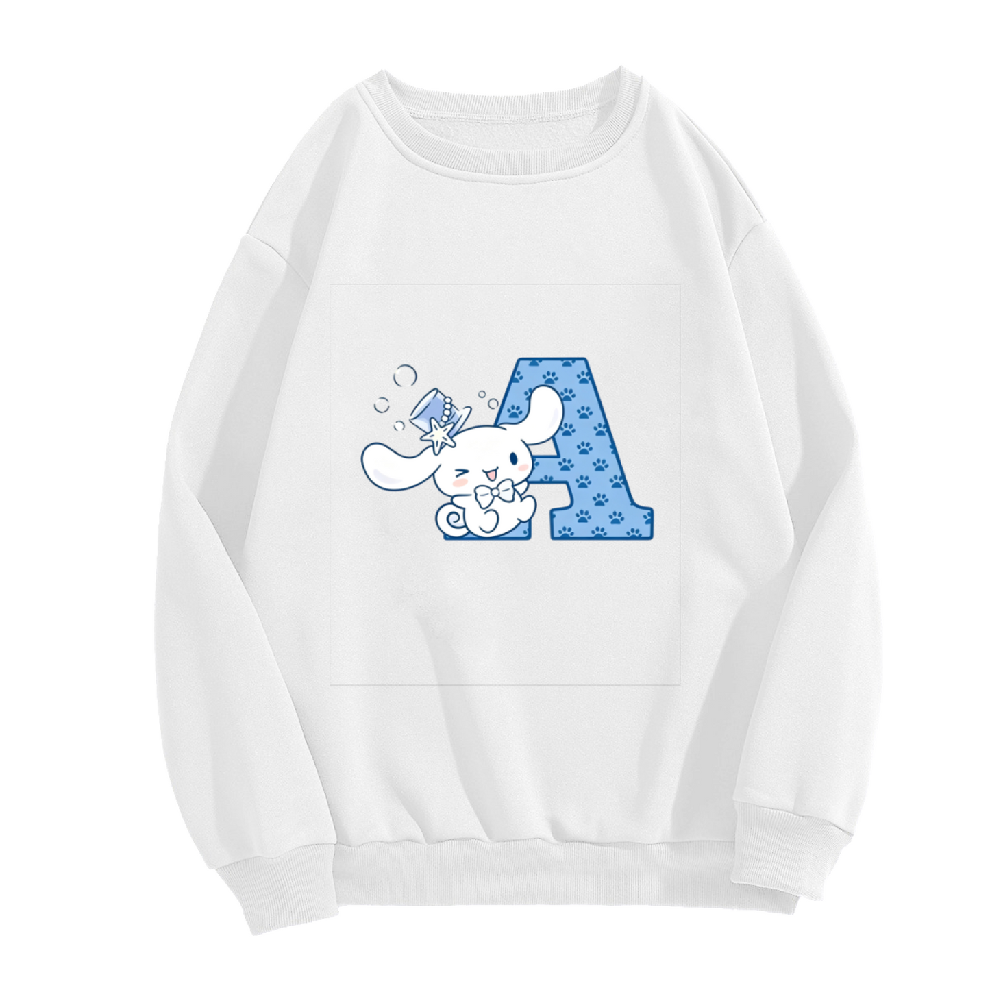 Adorable Cinnamoroll Letter A Graphic Crewneck Sweatshirt