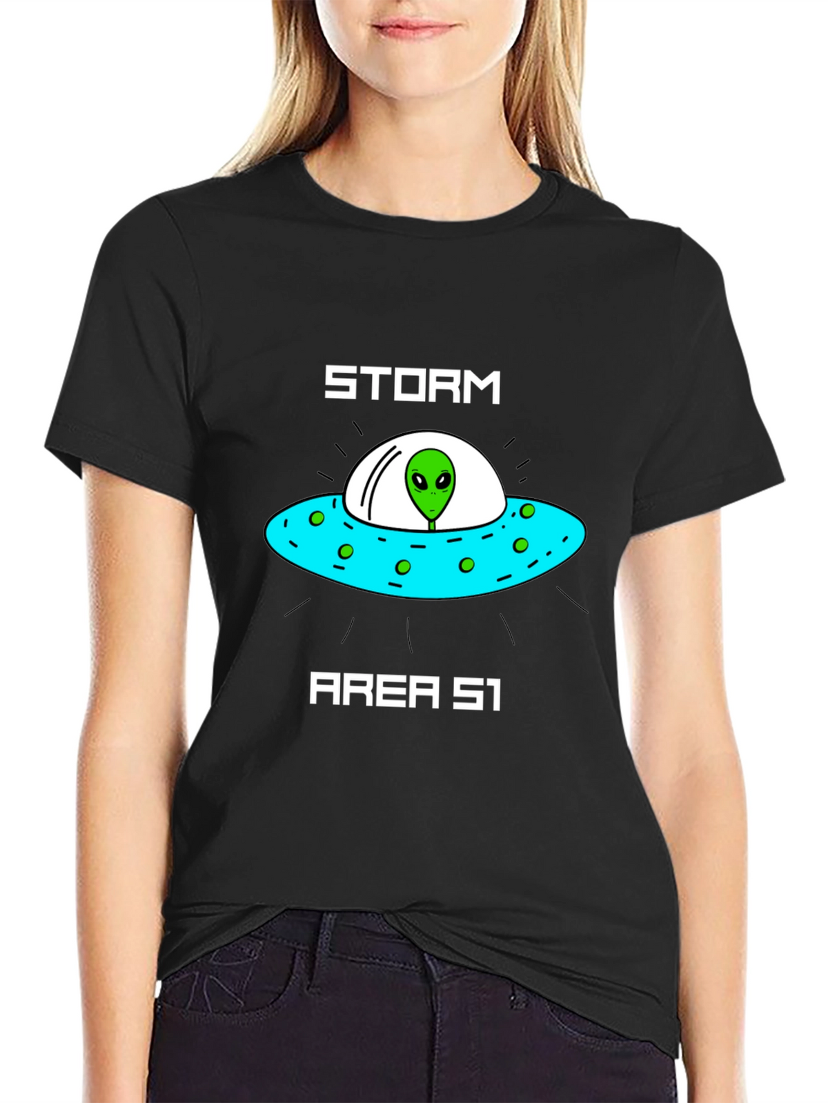 Storm Area 51 Alien UFO Graphic T-Shirt