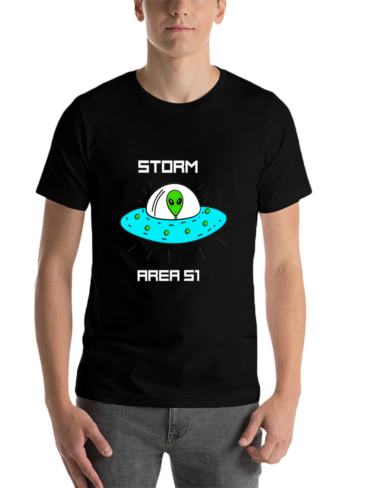 Storm Area 51 Alien UFO Graphic T-Shirt