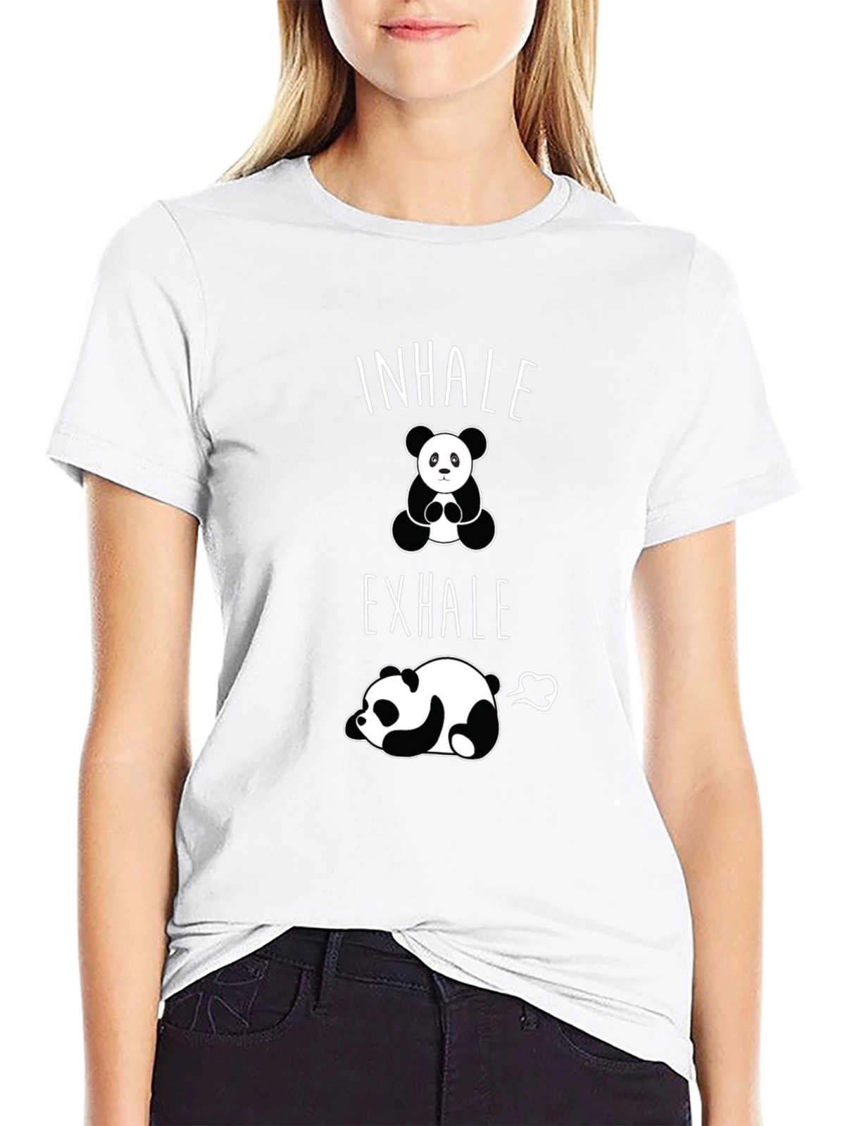 Inhale Exhale Panda Graphic T-Shirt