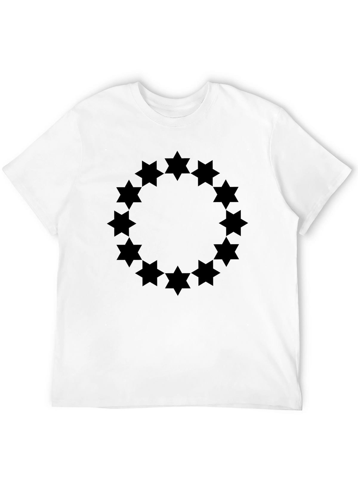 Geometric Star Circle Graphic Tee - Black
