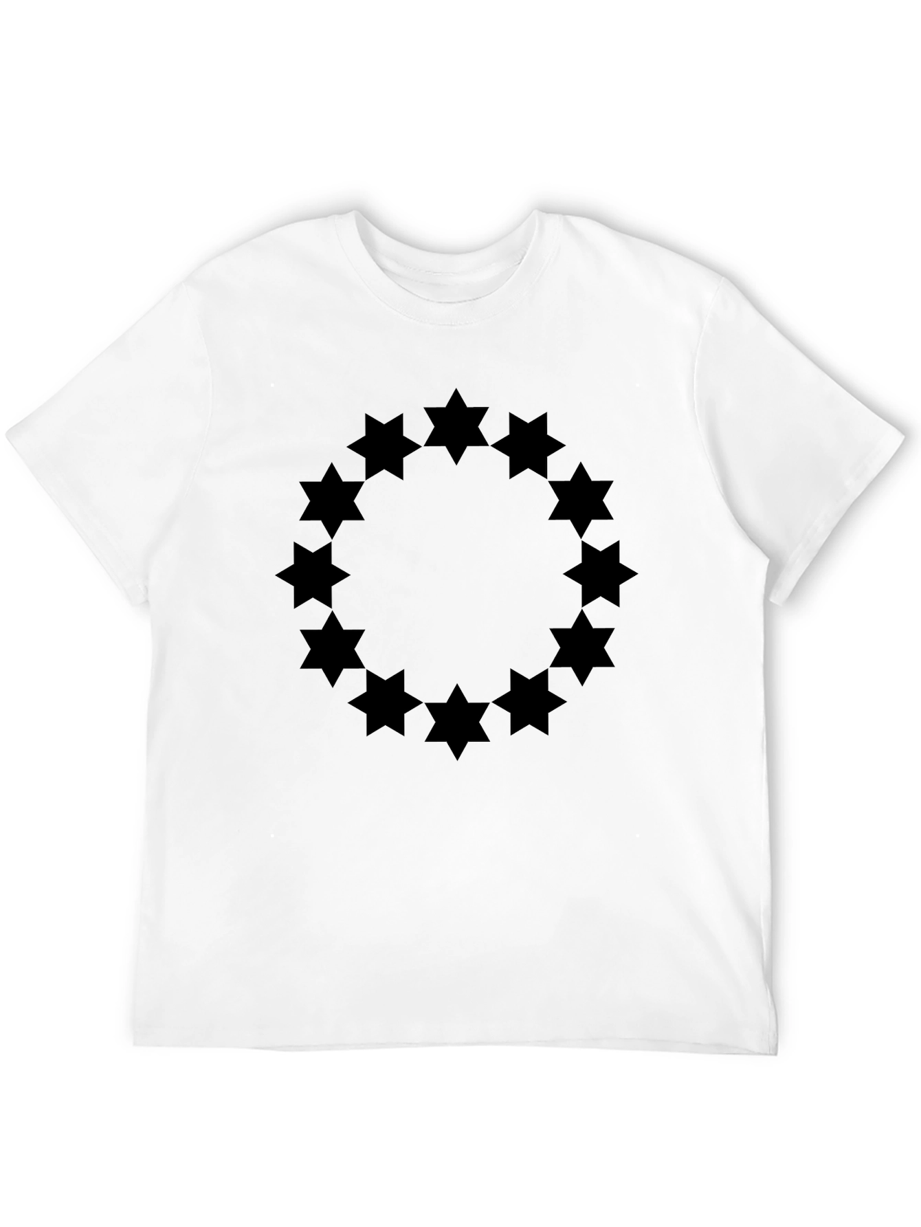 Geometric Star Circle Graphic Tee - Black