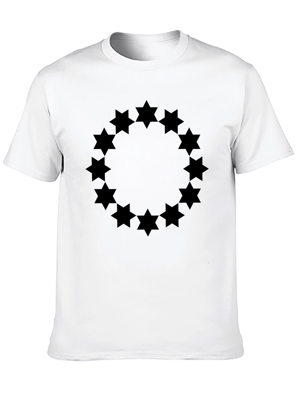 Geometric Star Circle Graphic Tee - Black