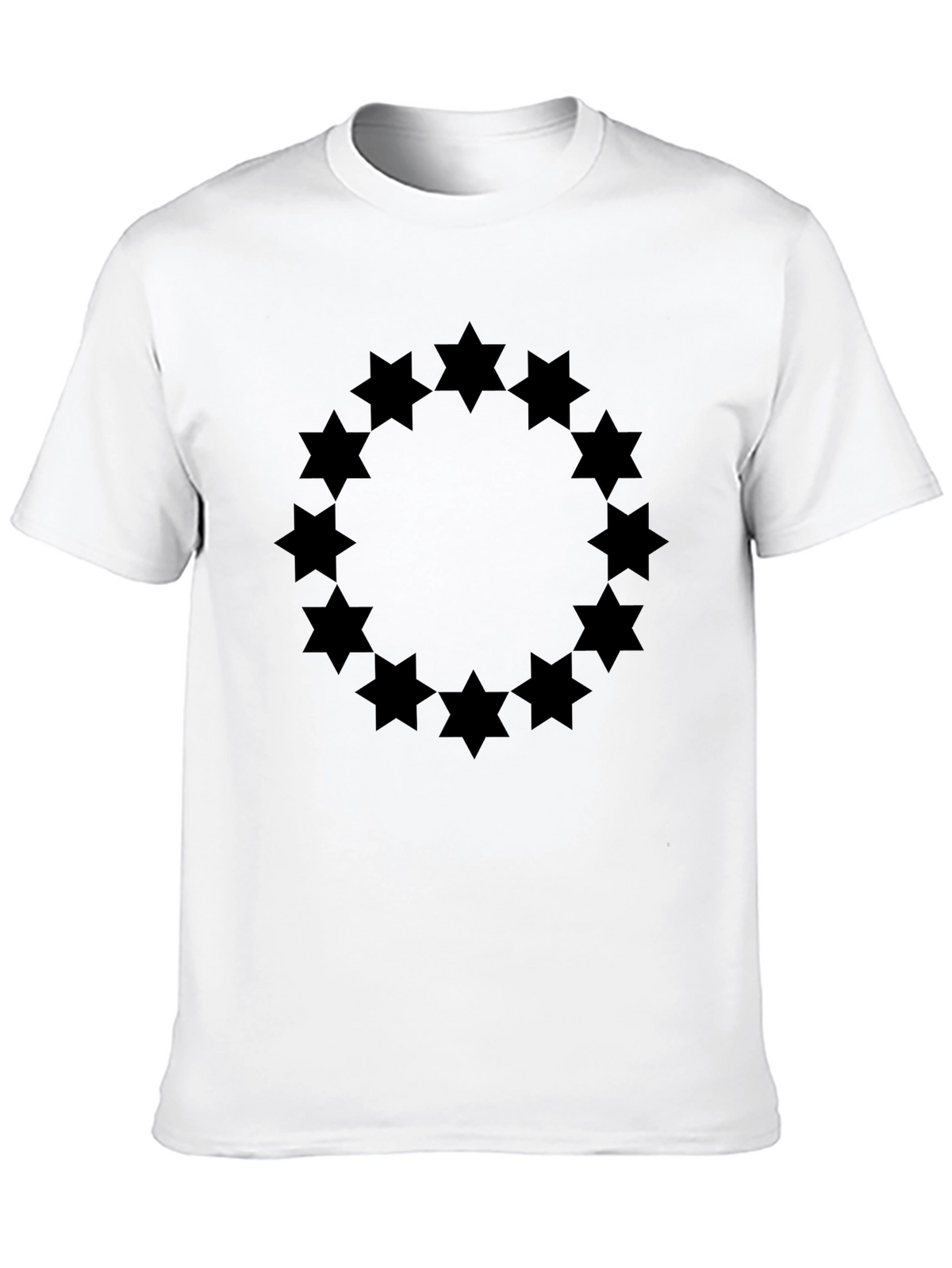 Geometric Star Circle Graphic Tee - Black