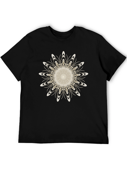 Abstract Floral Graphic Black T-Shirt