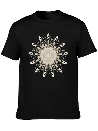 Abstract Floral Graphic Black T-Shirt