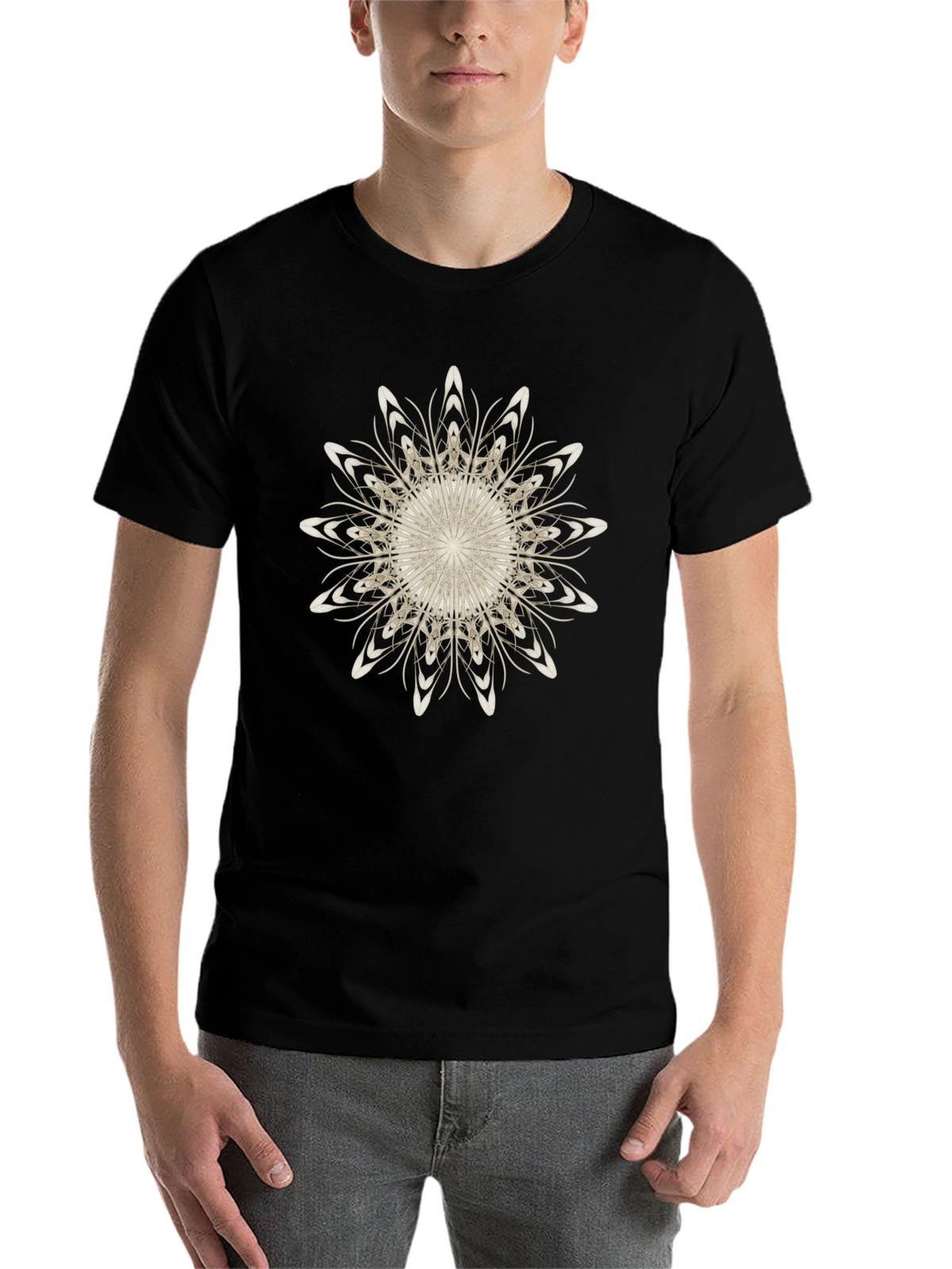 Abstract Floral Graphic Black T-Shirt
