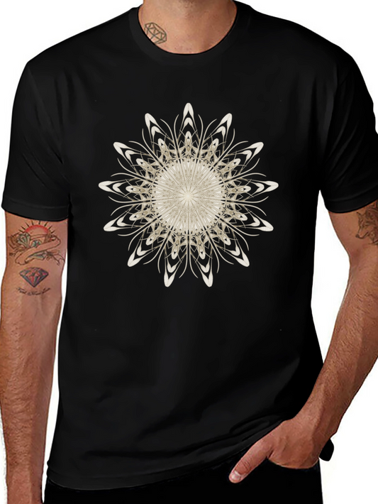 Abstract Floral Graphic Black T-Shirt