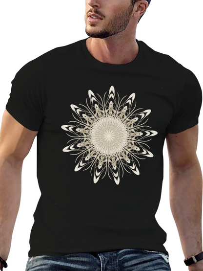 Abstract Floral Graphic Black T-Shirt